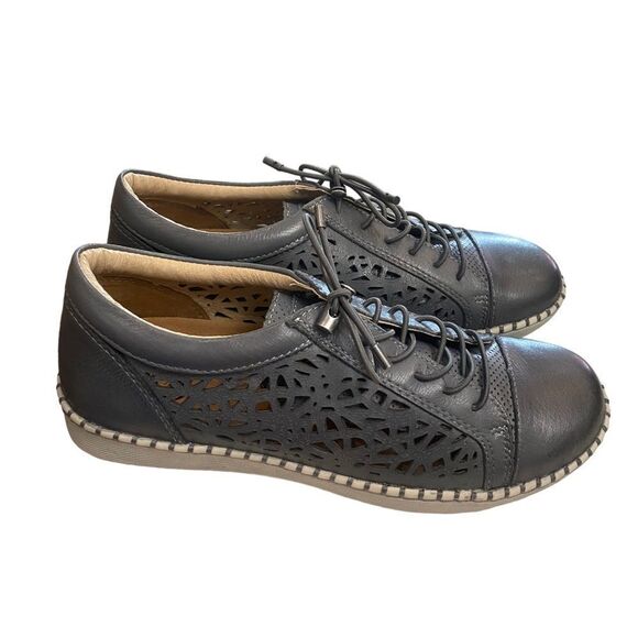 BIZA Athena Women's Leather Lace-up Grey Sneakers NEW 36 5 5.5 - Picture 2 of 7